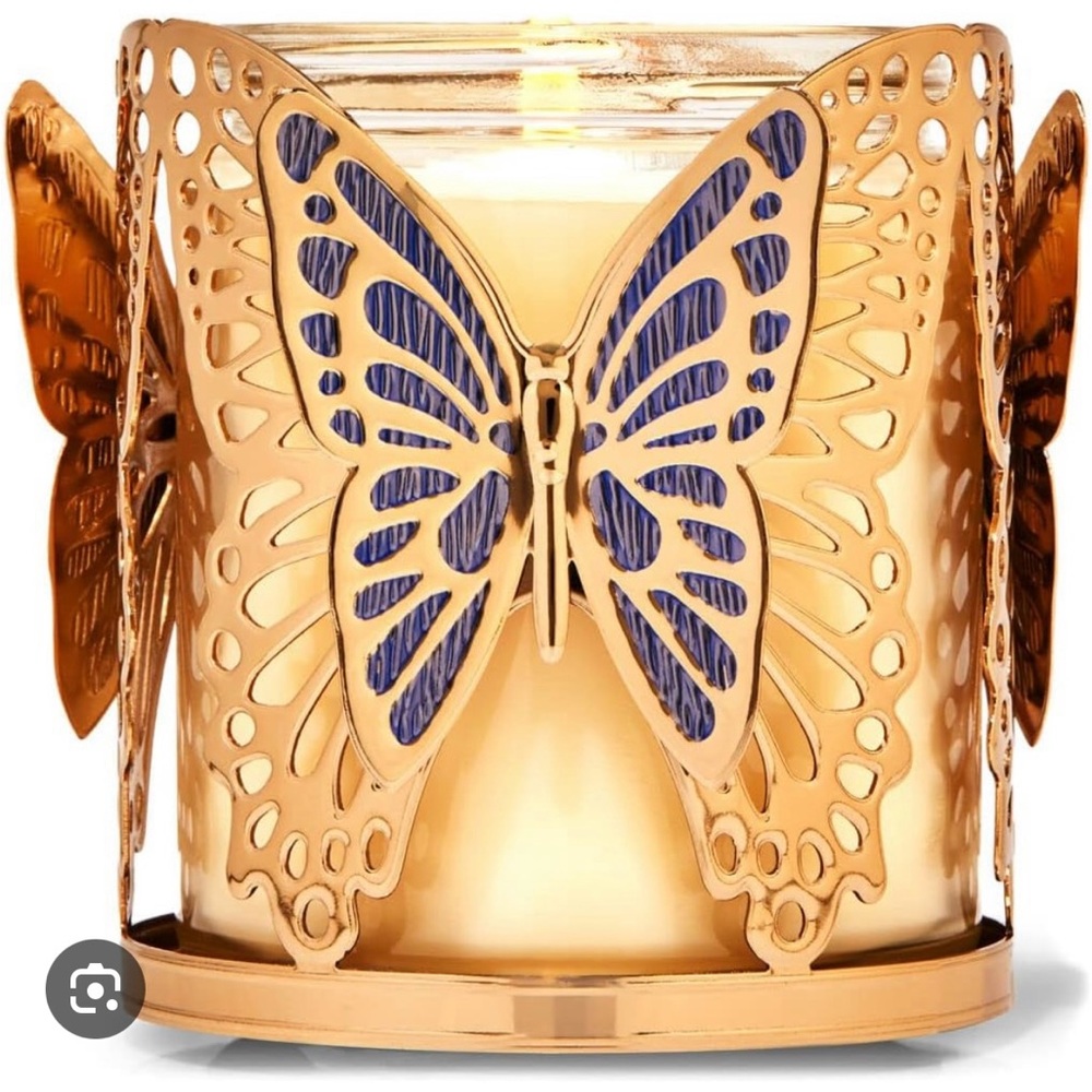 Gold Butterfly Candle Holder